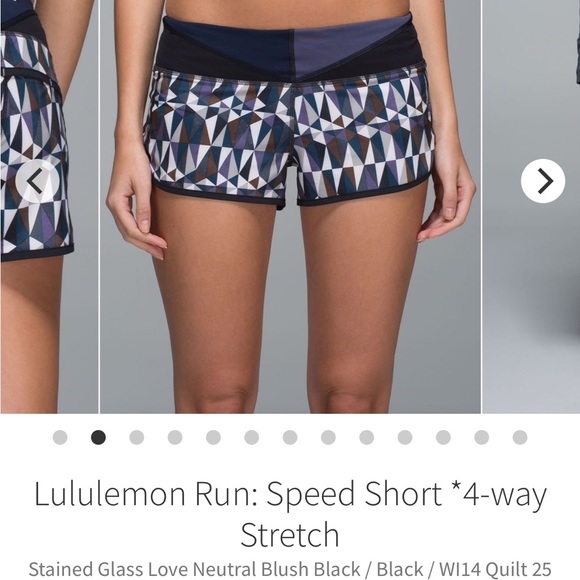 Lululemon speed shorts geometrical pattern size 8. EUC. - Picture 9 of 9